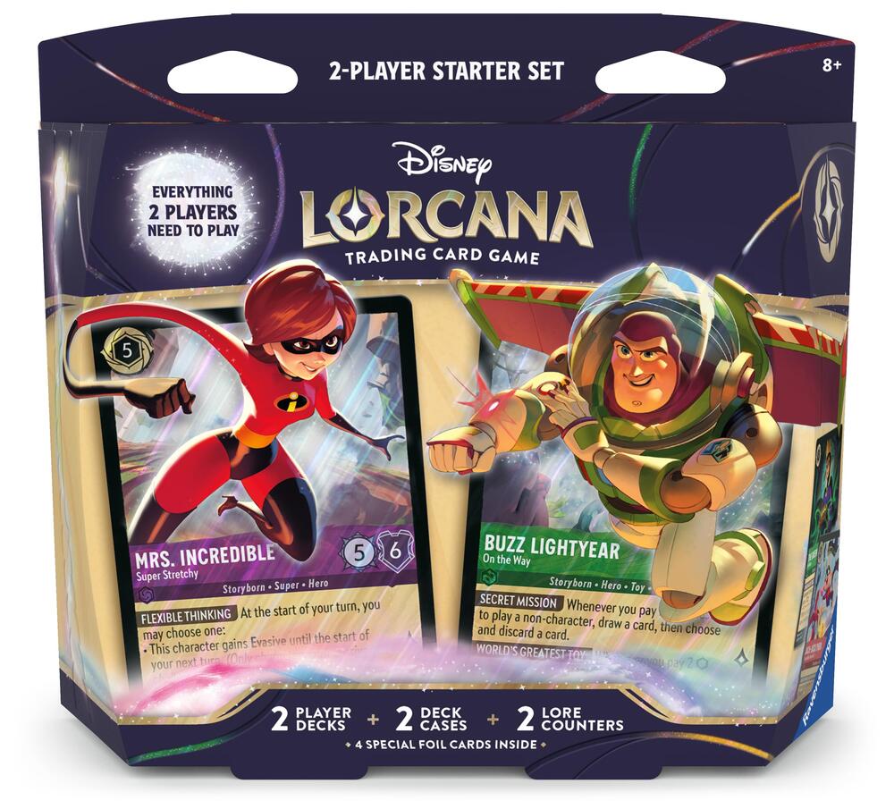 lorcana set 6 starter decks Ravensburger Disney TCG: Archazia's Island Single-Player Deck - Amethyst & Steel | Engaging Gameplay | Over 200 Original Disney Artworks A starter deck comes with a number of game chips to use while playing and a booklet with explanations Lorcana: Ursula's Return Starter Deck